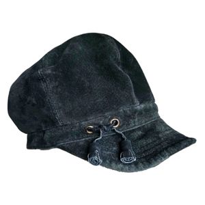 Small Suede cap black with side tassels